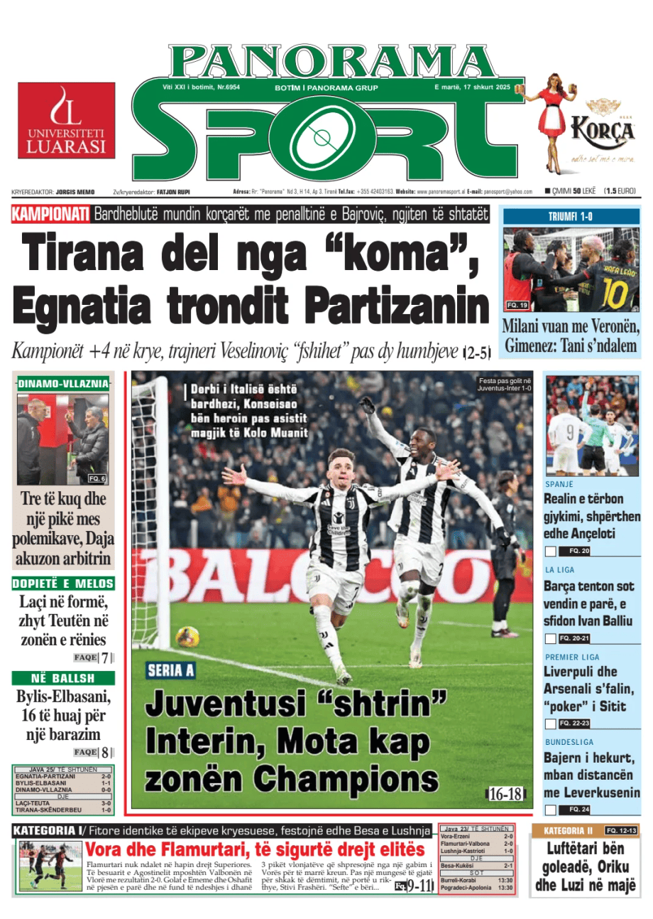 Prima-pagina-Panorama Sport-oggi-edizione-di-oggi-20250217